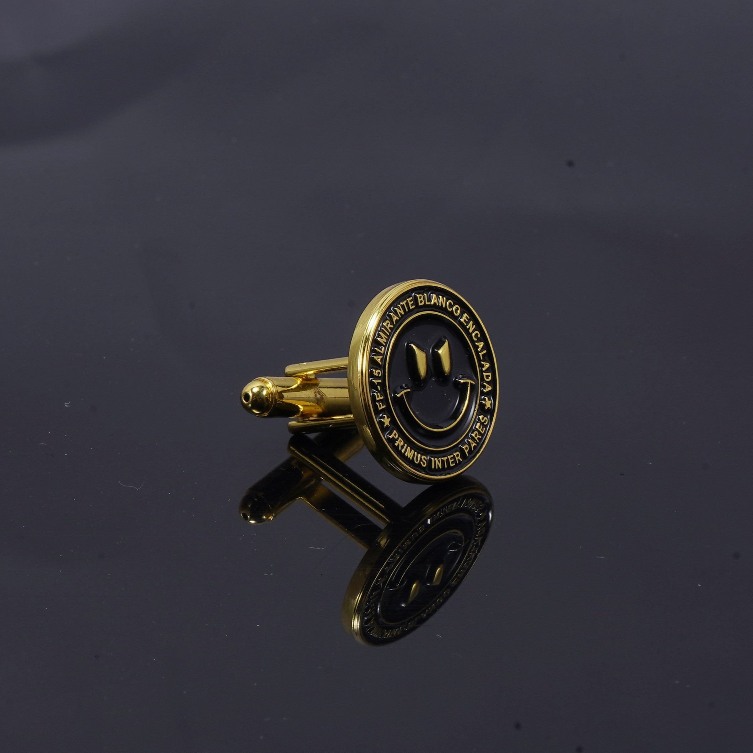 Smiley Face Gold Cufflinks