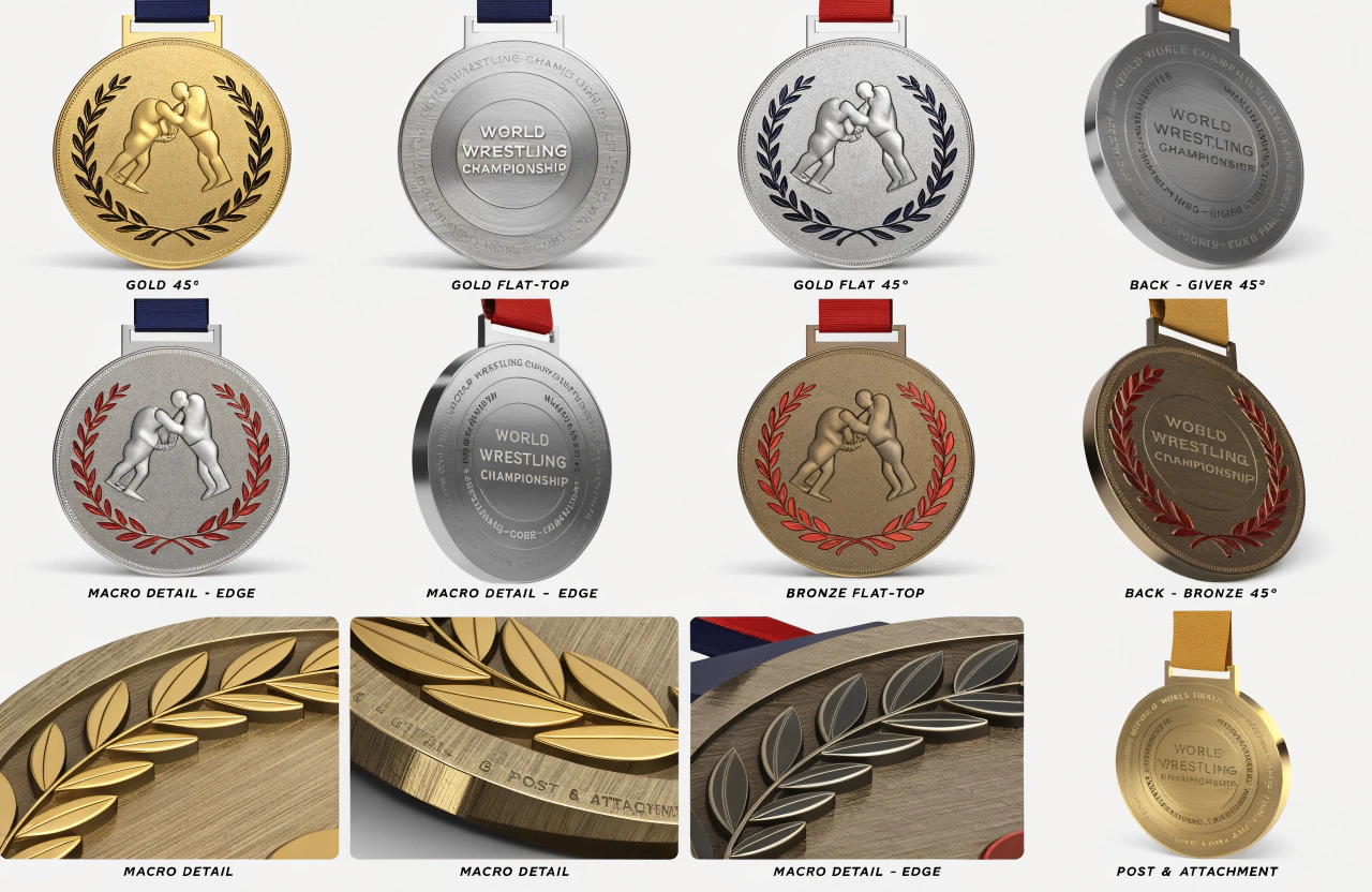 3D Custom Wrestling Medals 3D die-cast Wrestling Medals features