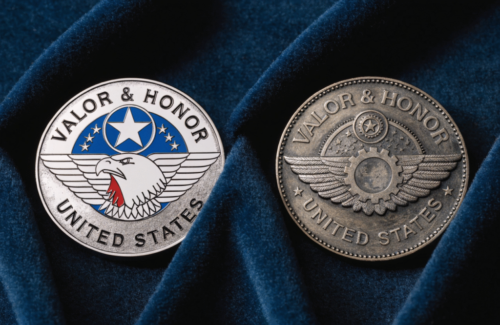 2D vs 3D Challenge Coin Elements
