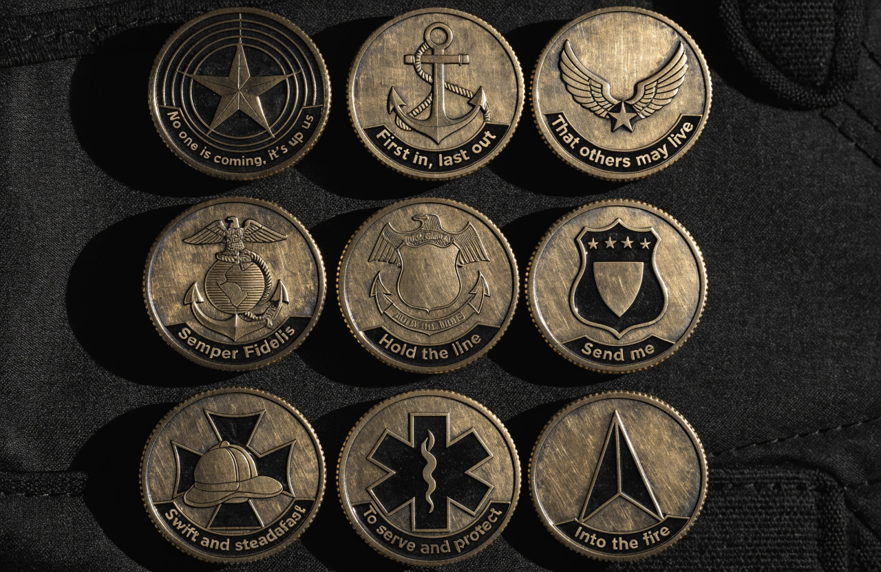 Badass military and first responder challenge coin quotes