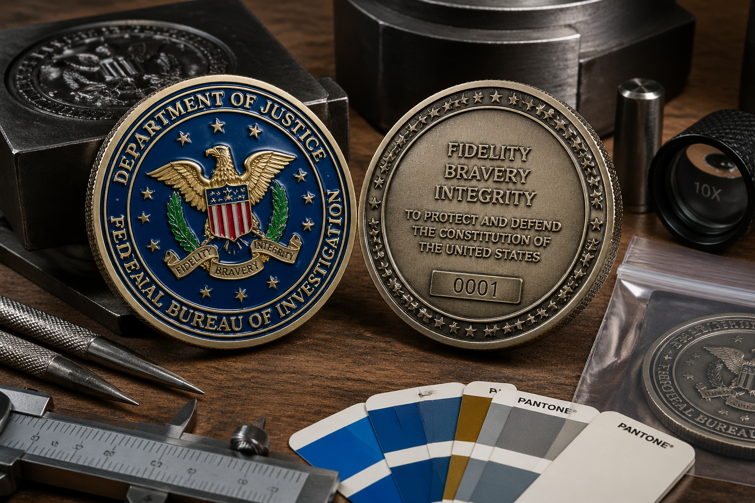 Custom FBI Challenge Coins design and sourcing