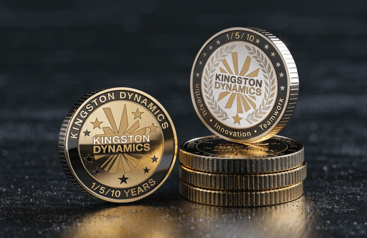 Custom corporate challenge coins manufactured in bulk for B2B orders