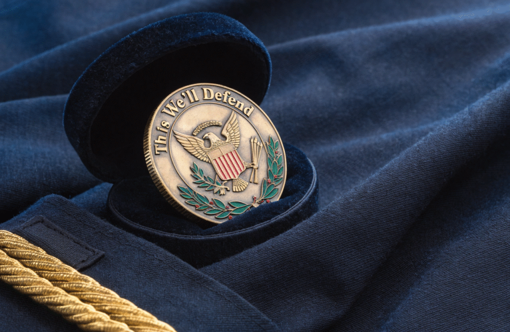 Iconic military challenge coin quotes by branch