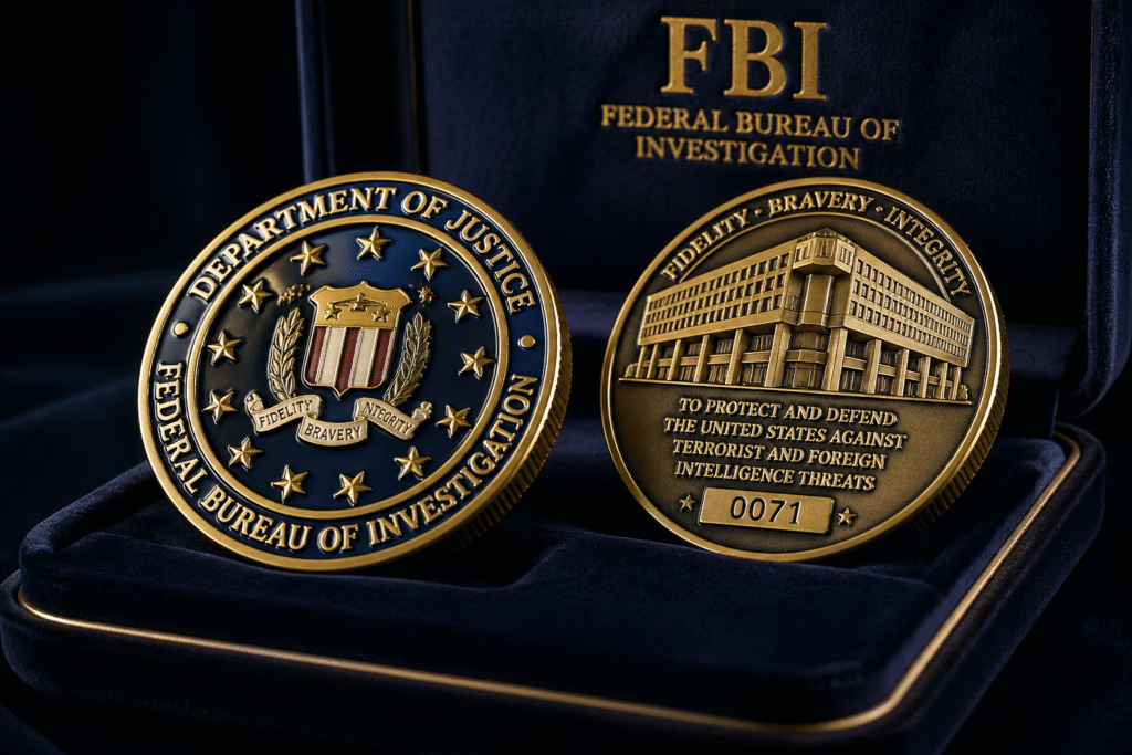 Official Look for Custom FBI Challenge Coins