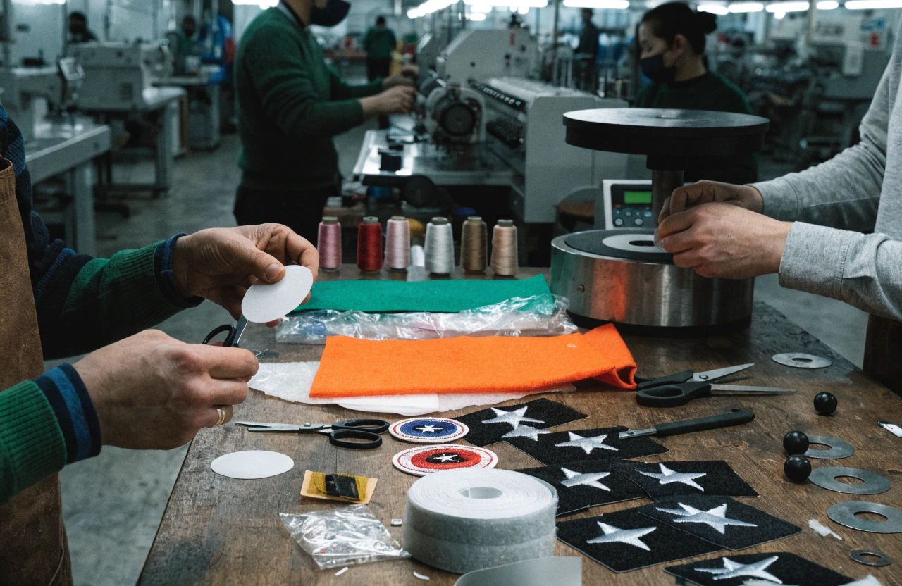 materials for custom velcro patches pvc embroidery