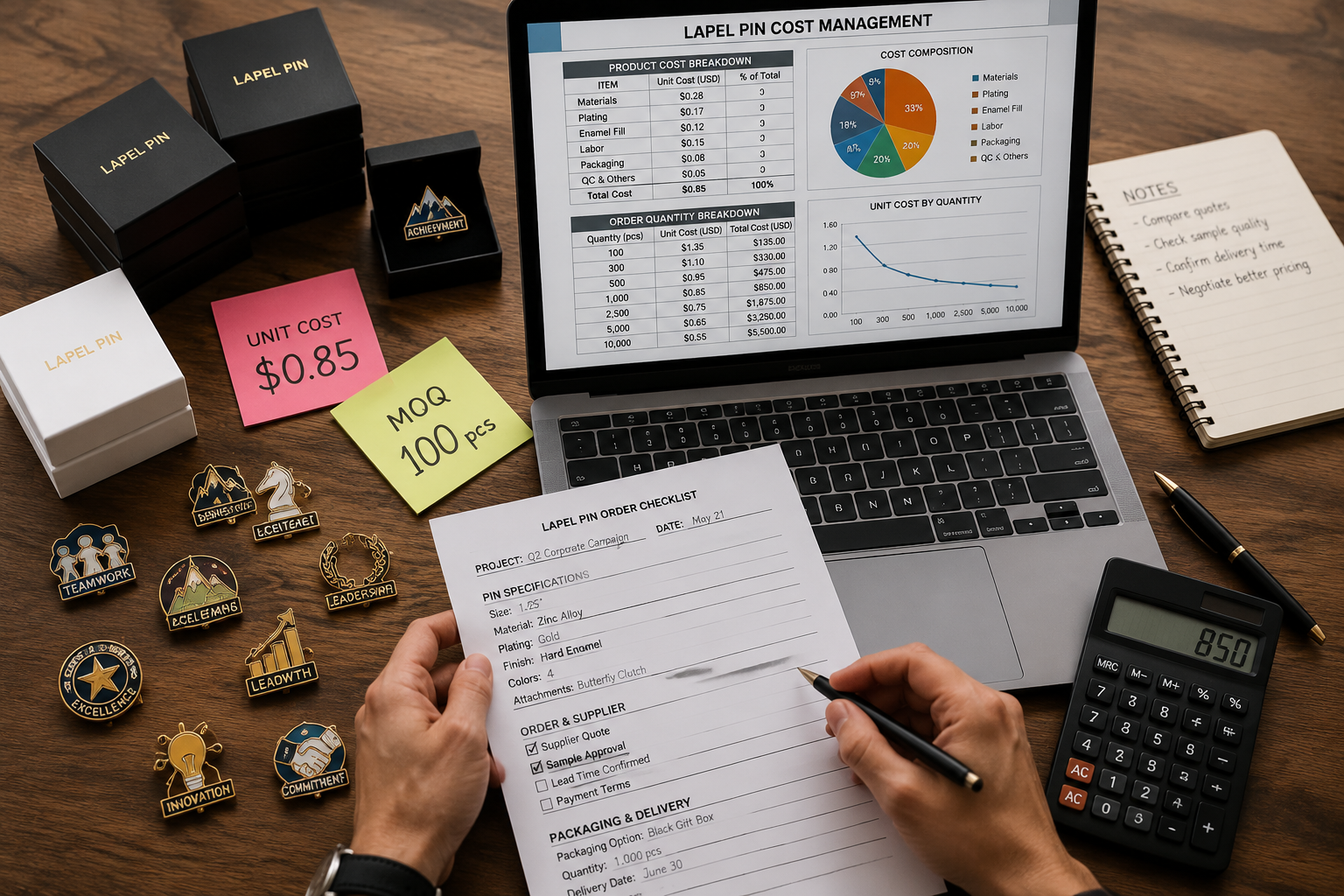 bulk lapel pins cost management