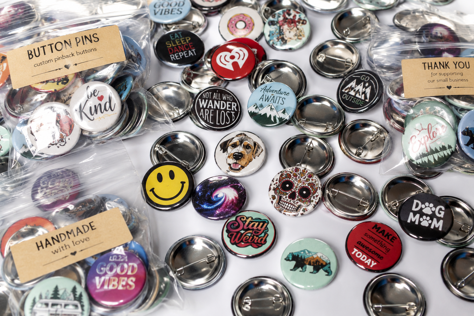custom button pins in bulk
