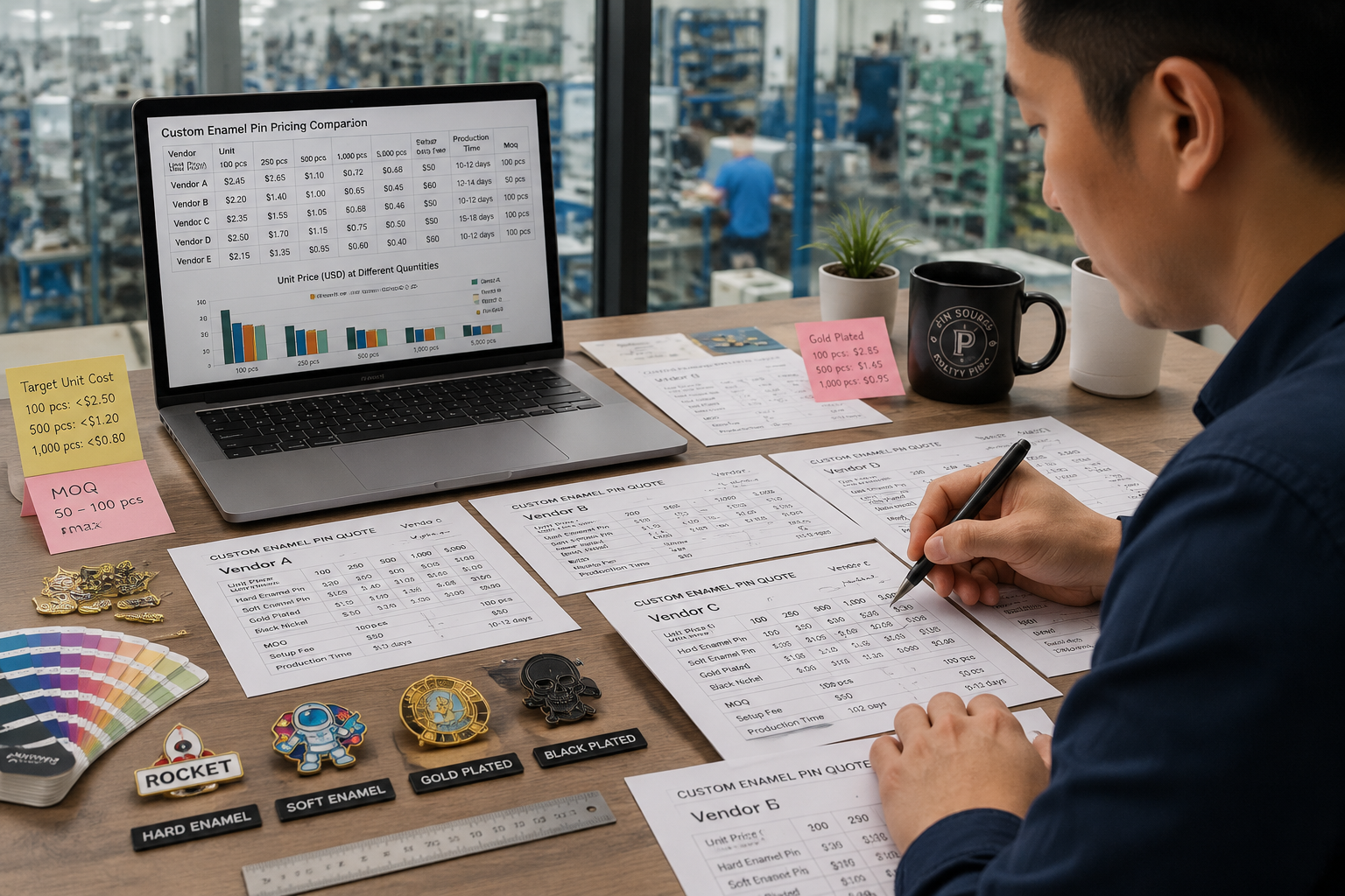 evaluate custom pin factories pricing