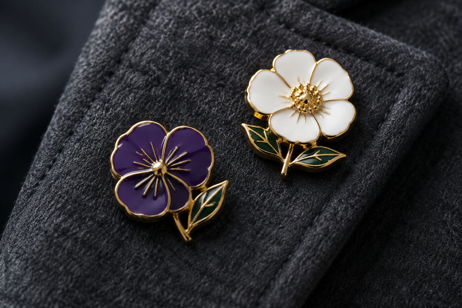 hard and soft enamel flower lapel pins