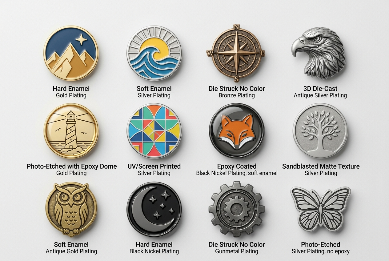 lapel pin manufacturing styles