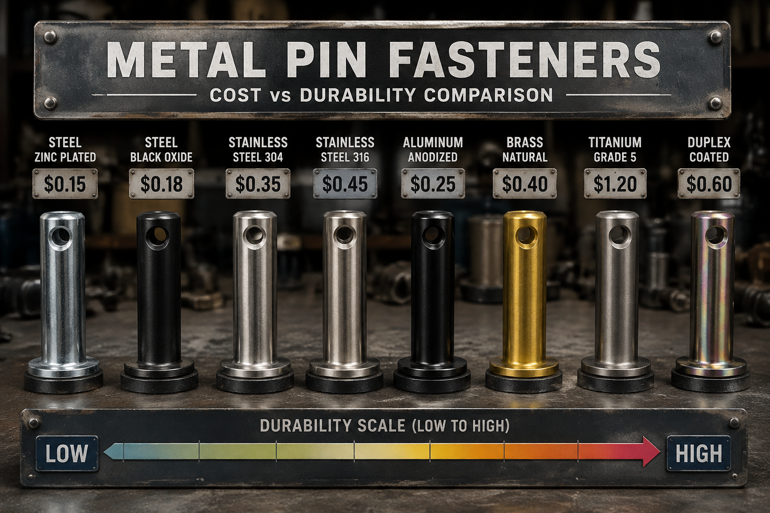 Durable pin fasteners for wholesale cost vs durability pin fasteners