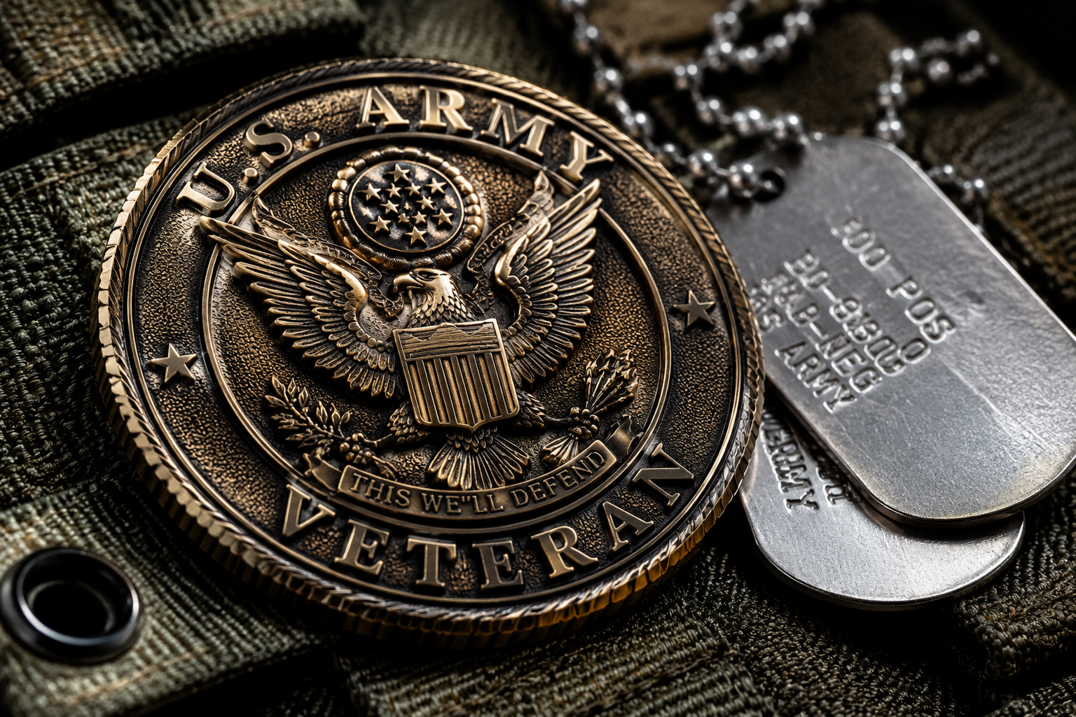 Army veteran coins design and quality