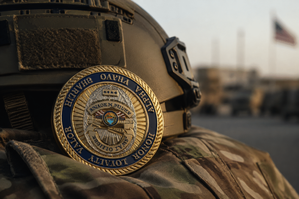Custom veteran challenge coin design