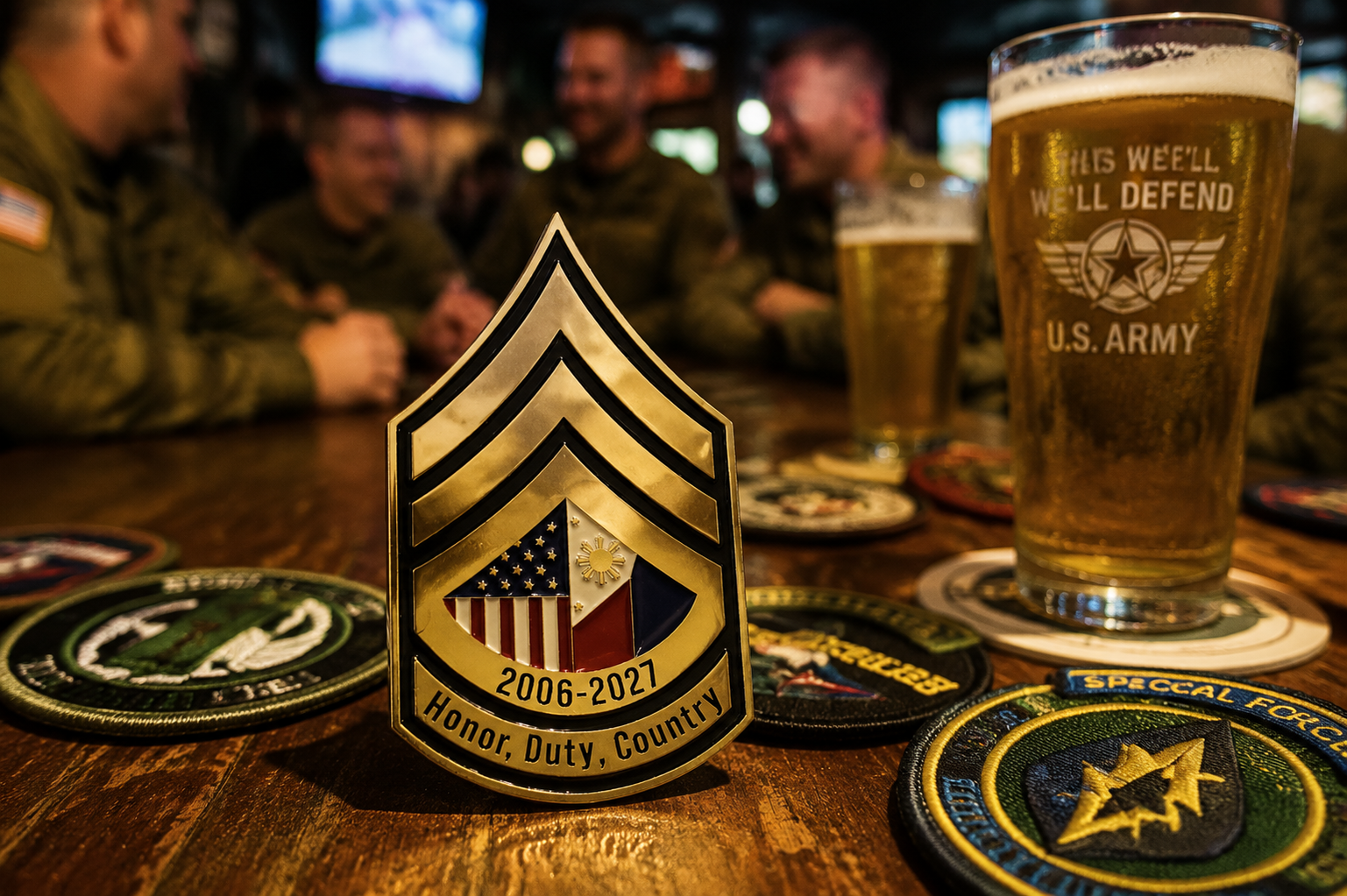 military coin drinking game