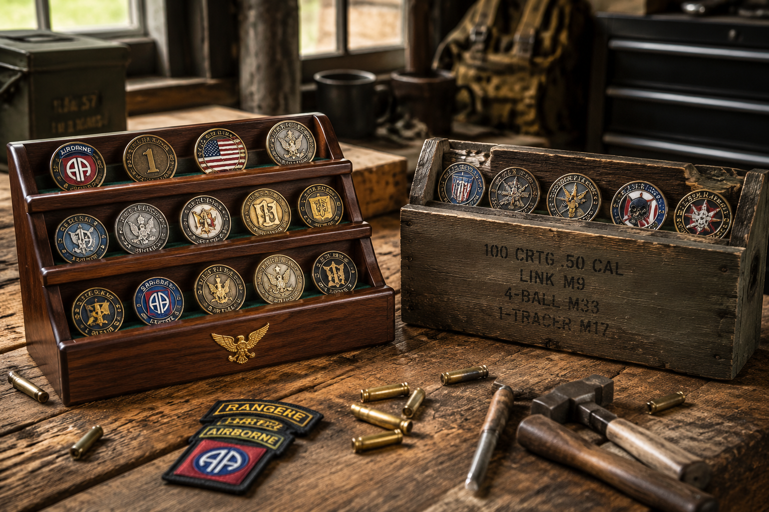 military coin rack and DIY holder comparison