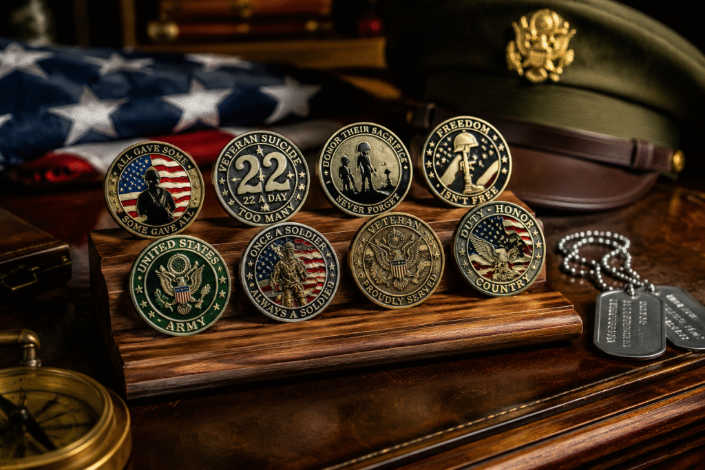 veteran challenge coin display setups