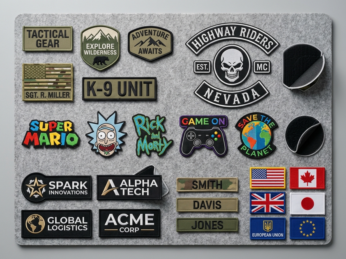 Display of various types of custom patches