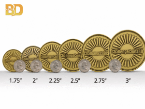 Optimizing challenge coin thickness weight and design