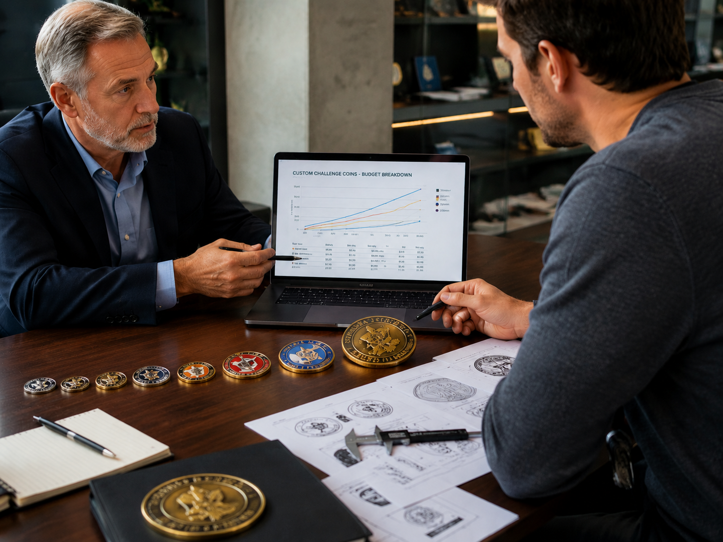 Standard vs custom challenge coin sizes for client budgets
